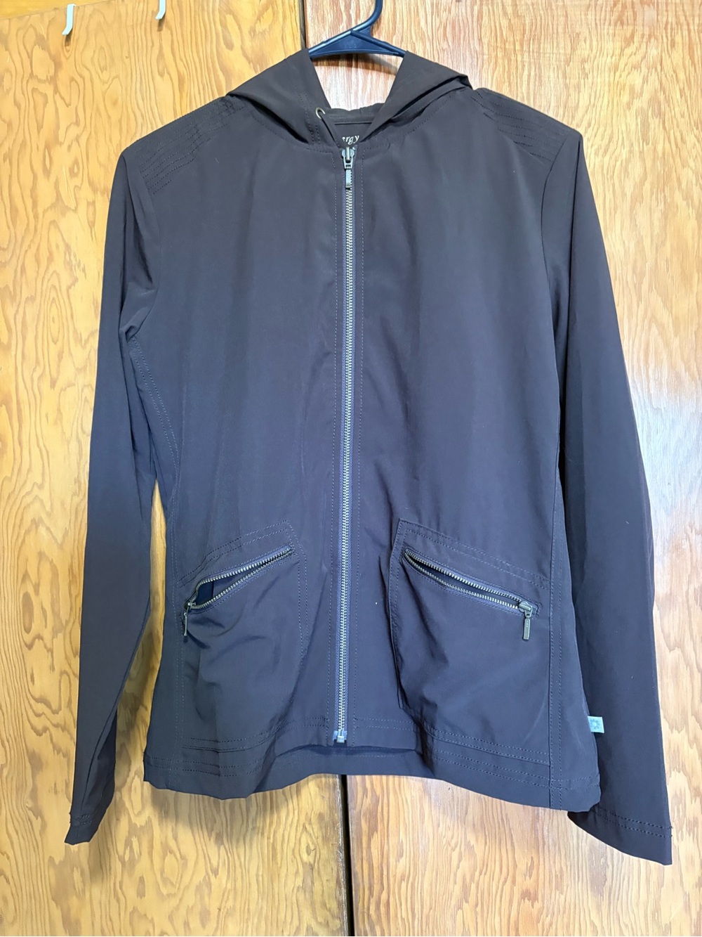 Black Hooded Varsity Jacket with Zip Pockets - Brand: